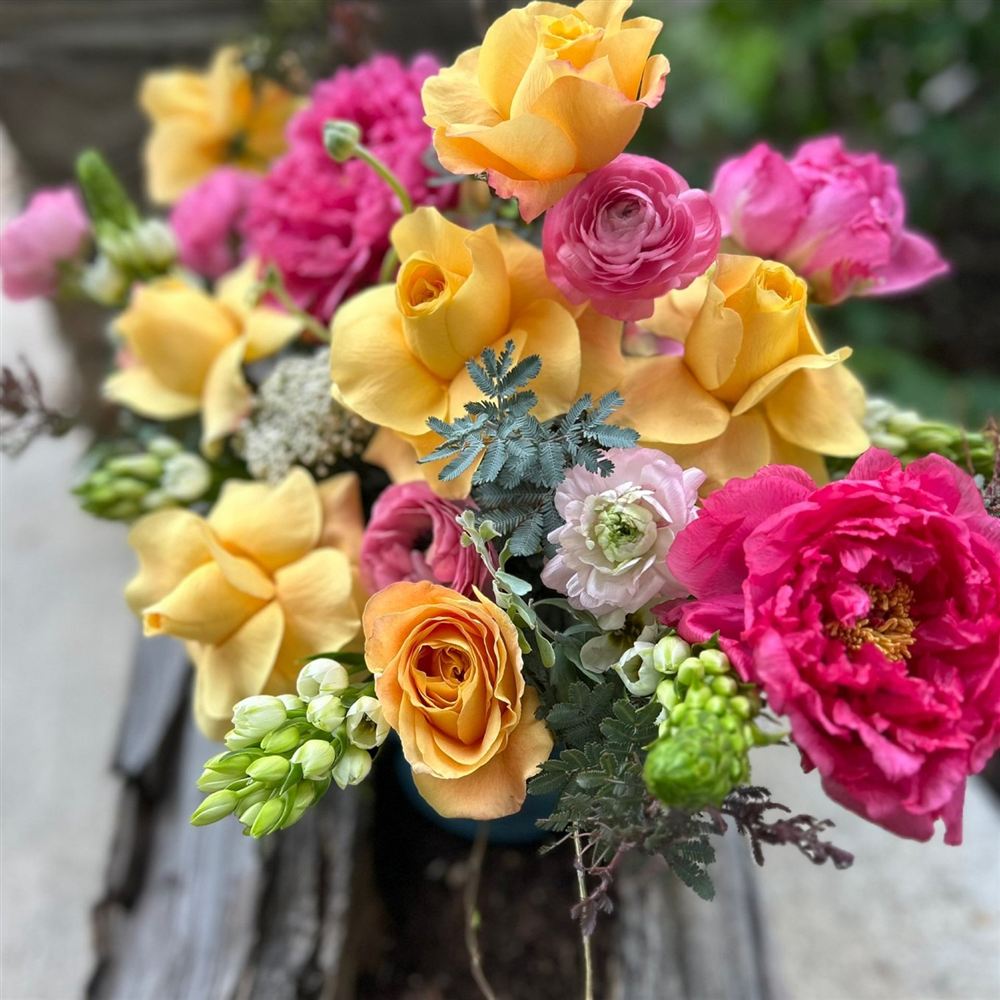 Yellow and pink arrangement